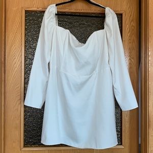 Cream square neck dress bridal, bachelorette, shower dress